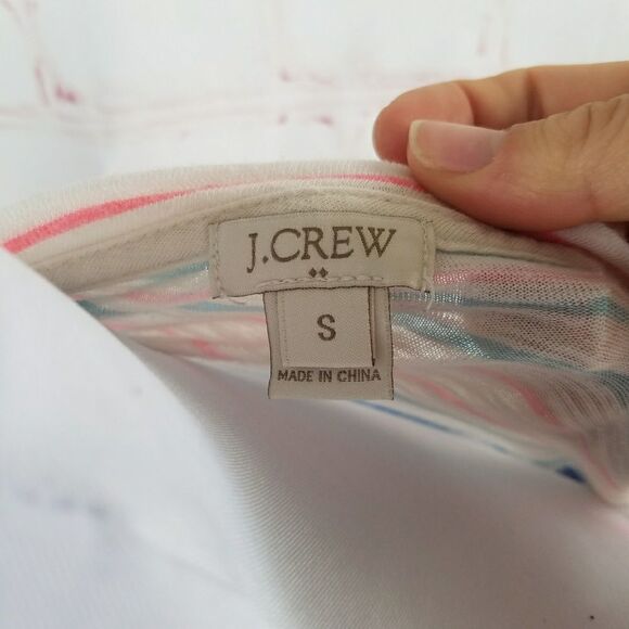 3/25J Crew factory half Sleeve crewneck stripe top - Picture 4 of 4